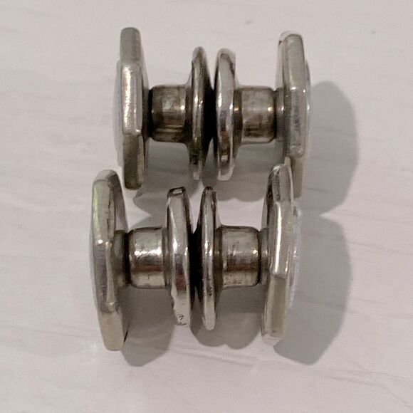 Vintage Art Deco Cufflinks Snap Link Mother Of Pearl Inlay Octagonal Design - Picture 3 of 5